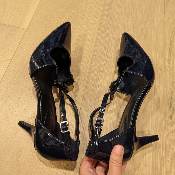 Deep Navy Patent Leather Women's Heels - Picture 2 of 11